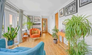 Bright interior of Number 23, an award-winning retrofit renovation made possible through an Ecology Renovation Mortgage