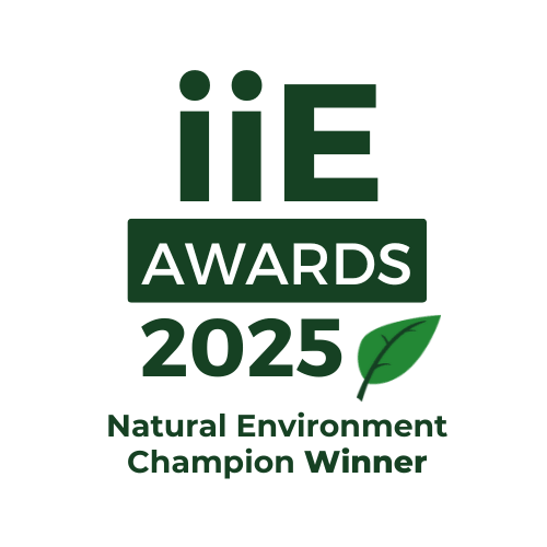 iiE Awards 2025 logo. Natural Environment Champion winner